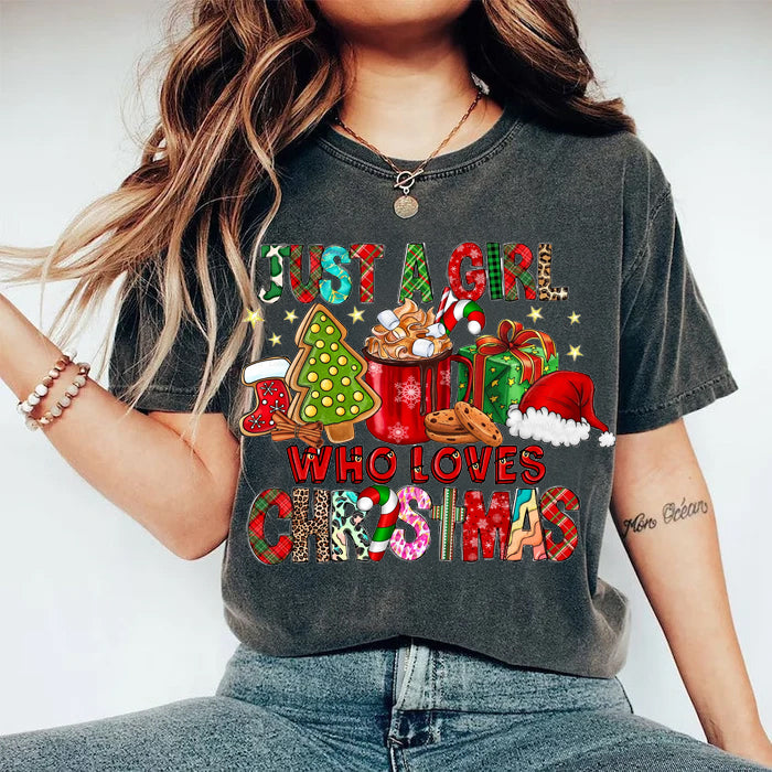 Just A Girl Who Loves Christmas T-shirt
