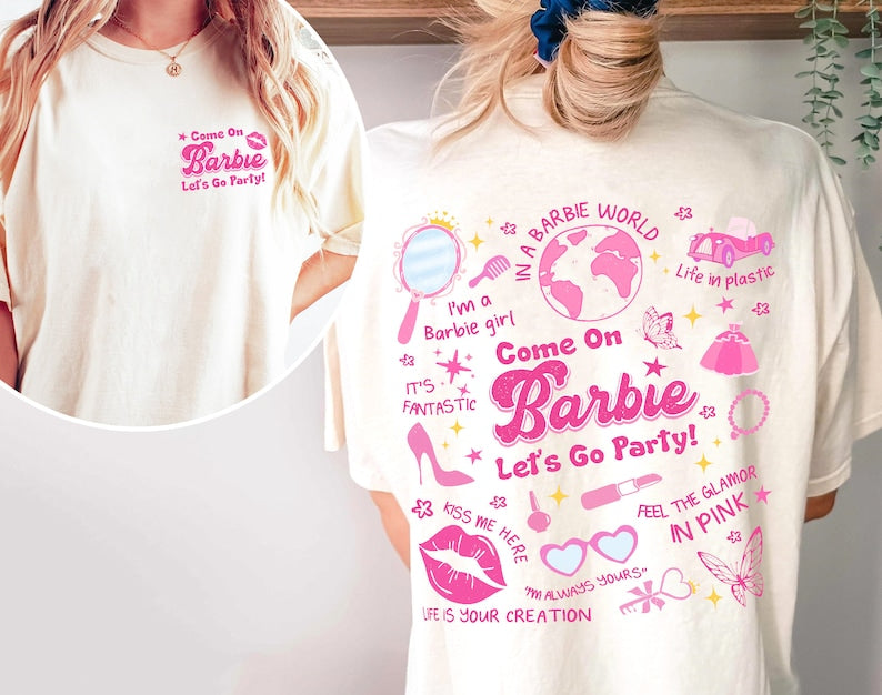 Let's Go Party Retro Barbie T-shirt
