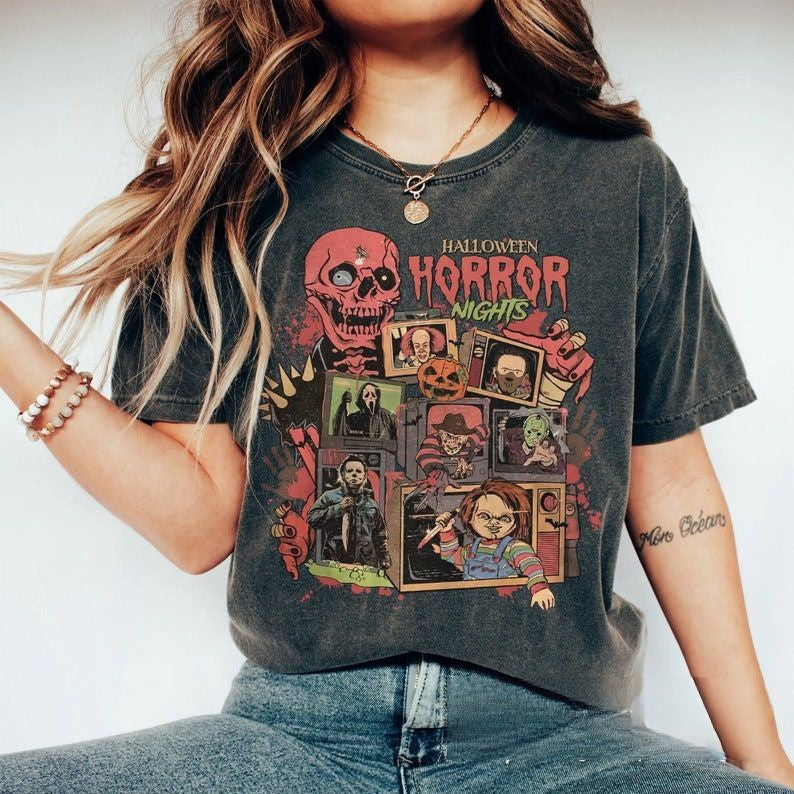 Retro Horror Movies Horror Night Halloween T-shirt