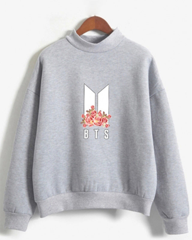 BTS Stylish Floral Printed Sweatshirt