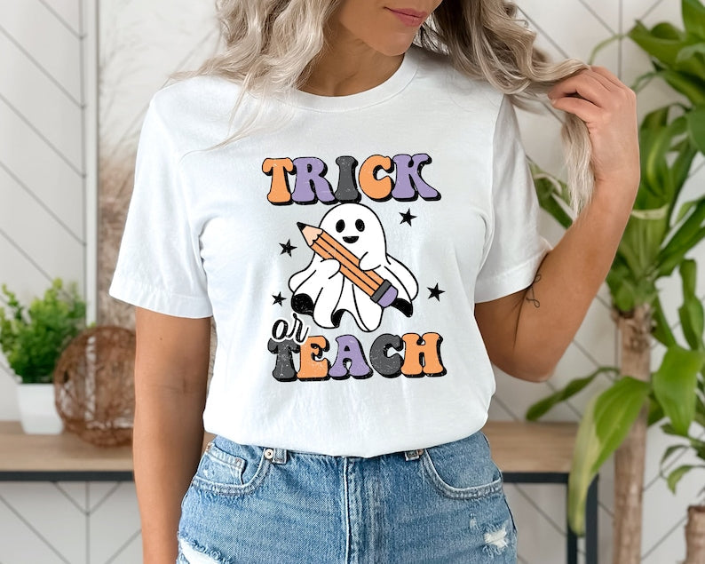 Trick Or Teach Halloween T-shirt
