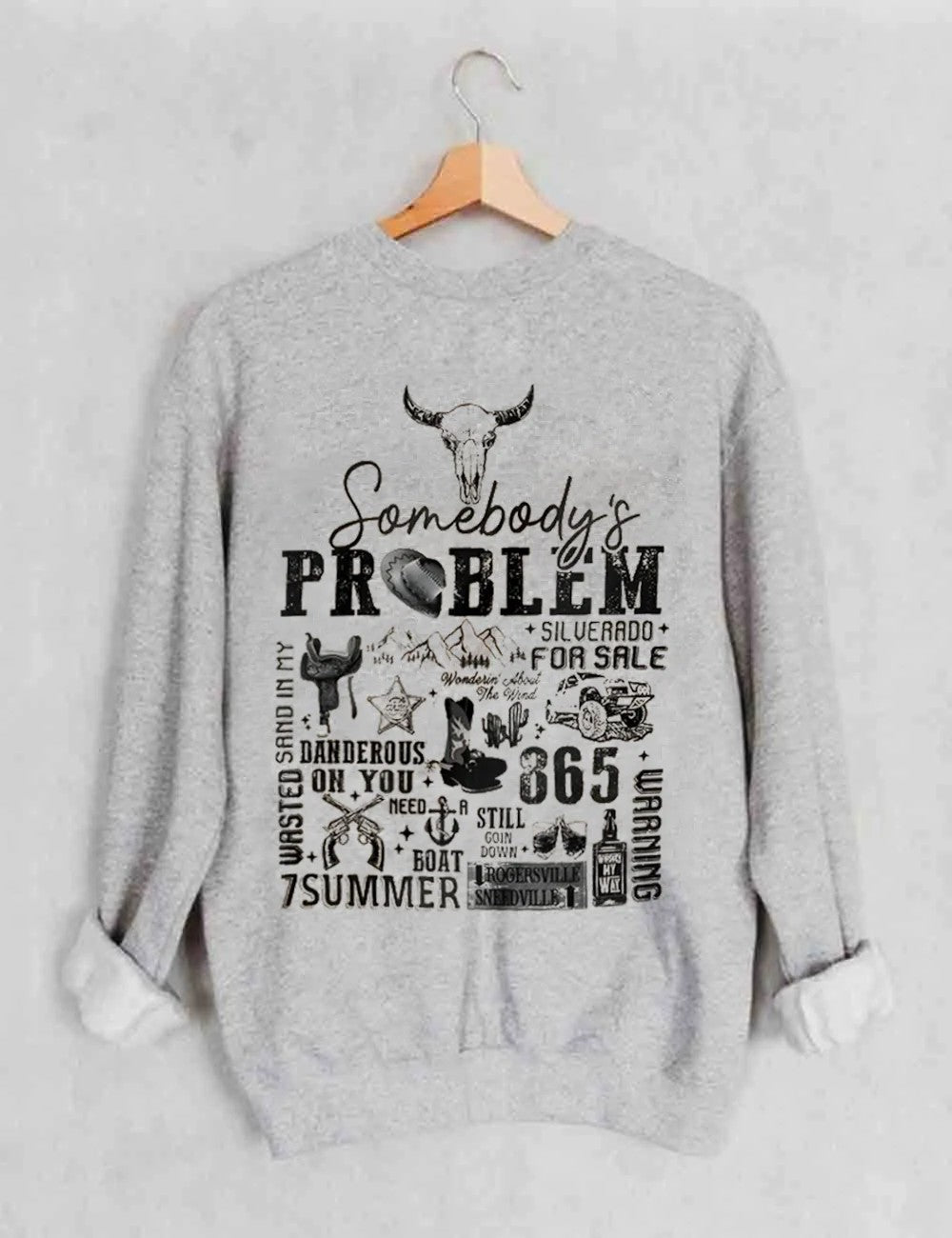 Somebody's Problem Wallen Sweatshirt-Grey