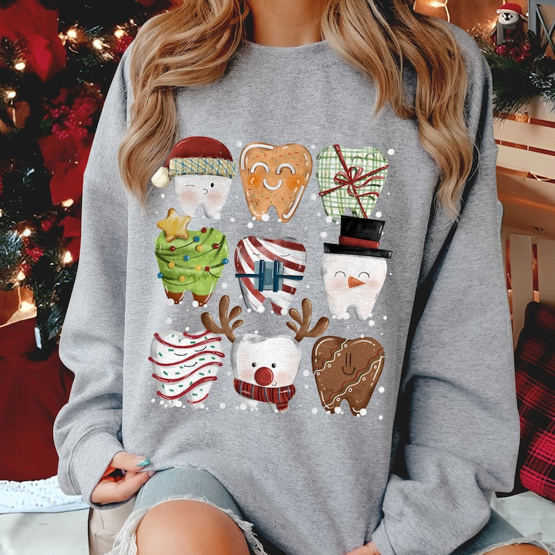 Funny Christmas Teeth Crewneck Sweatshirt