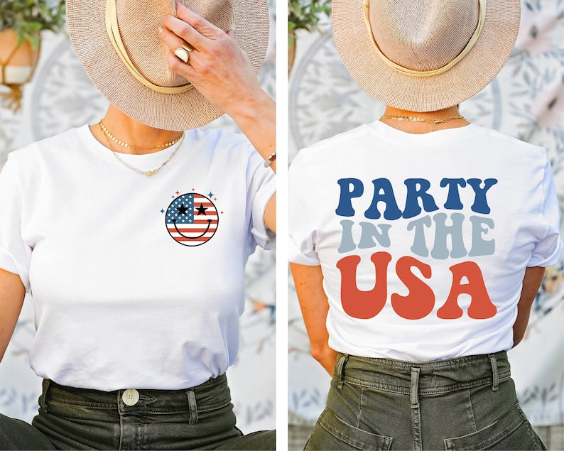 Party in the USA Letter Print T-shirt