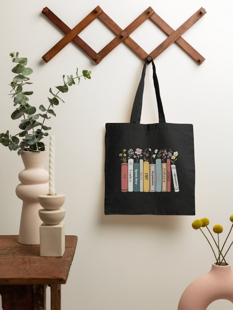 Albums as books Floral Print Canvas Tote Bag