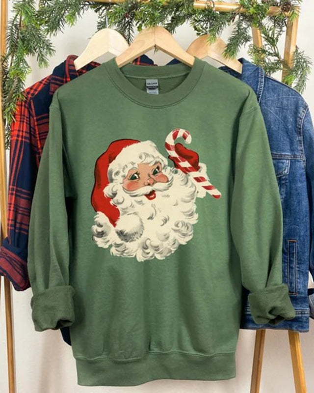 Retro Santa Shirt Christmas Sweatshirt