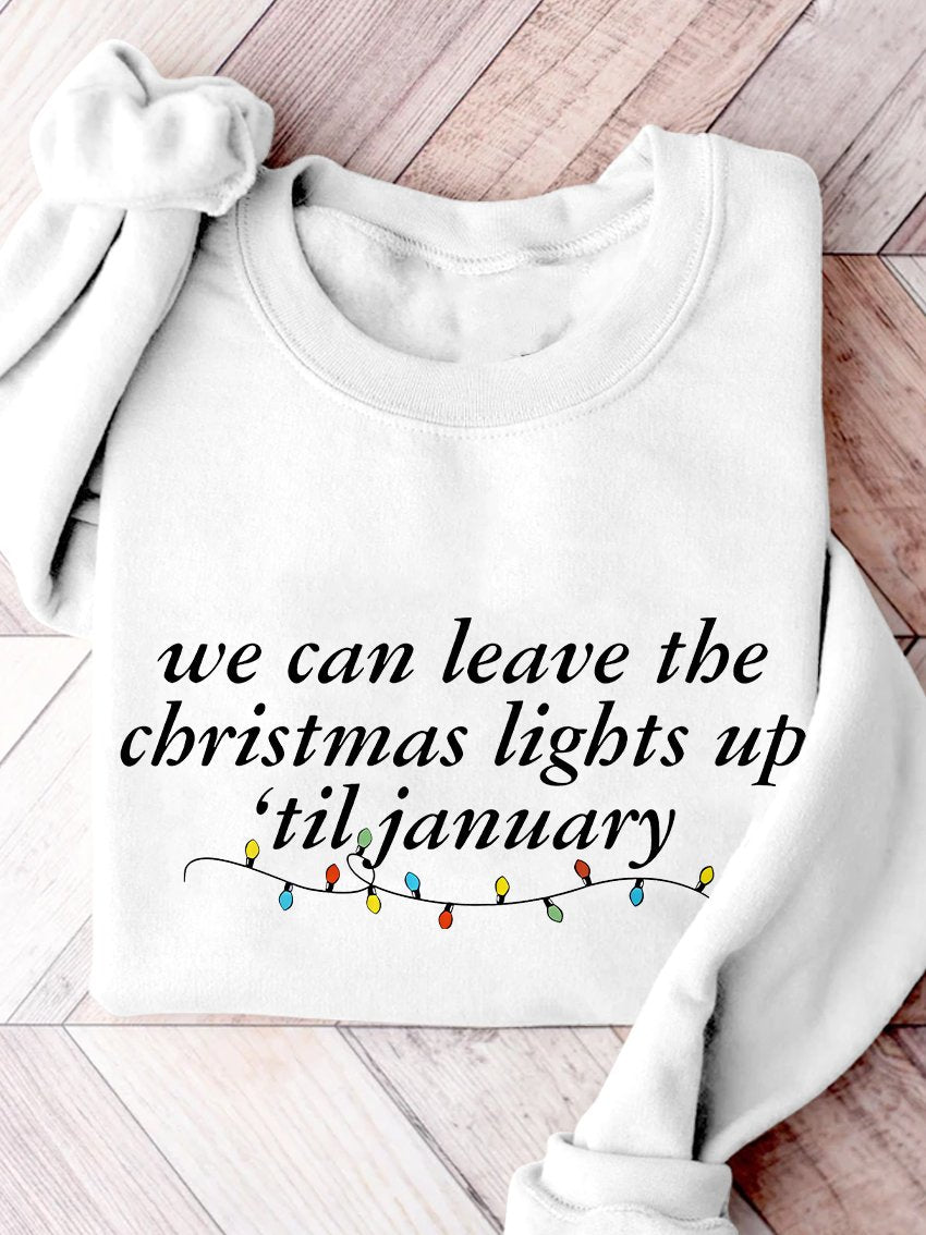 Christmas Letter Print Casual Sweatshirt