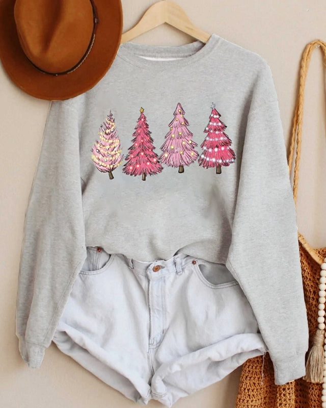 Merry Christmas womens sweatshirt trees shirt