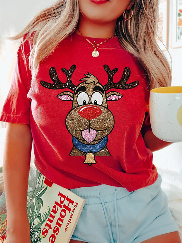 Sparkly Glitter Retro Christmas T-shirt