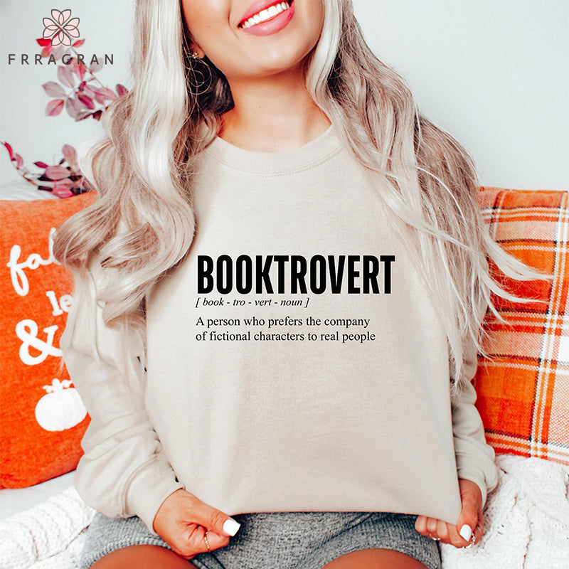 Booktrovert Definition Letter Print Sweatshirt